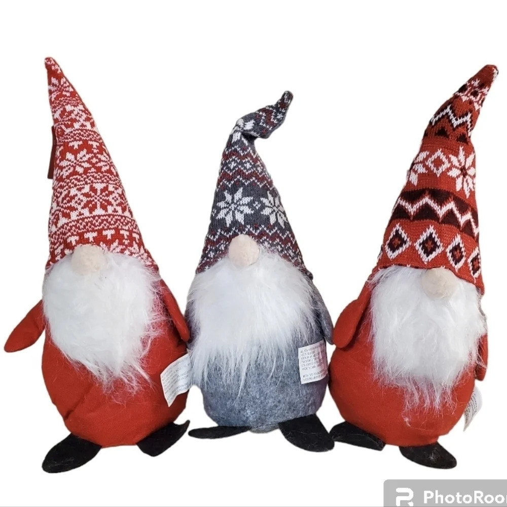 NWT Christmas House Holiday 14" Gnomes Set of 3 Whimsical Festive Decorations